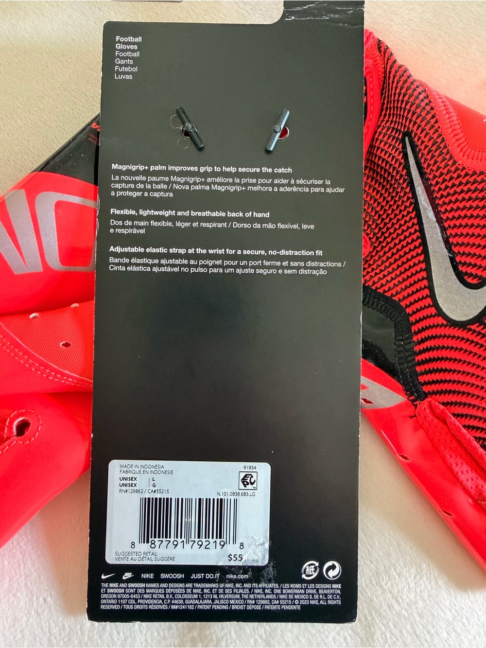 Nike Vapor Jet Gloves - Bright Red and Black - Picture 4 of 7